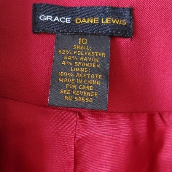 NWT GRACE DANE LEWIS RED BLAZER JACKET SIZE 10 OFFICE HOLIDAY HUNGER GAM… - Picture 5 of 11